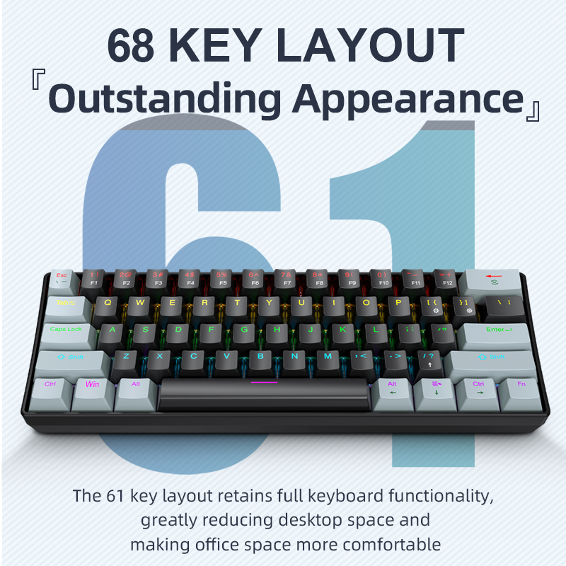 APAYADO K61 Mini mechanisch to - Keyboard Gaming Blue Switch recensie en prijs