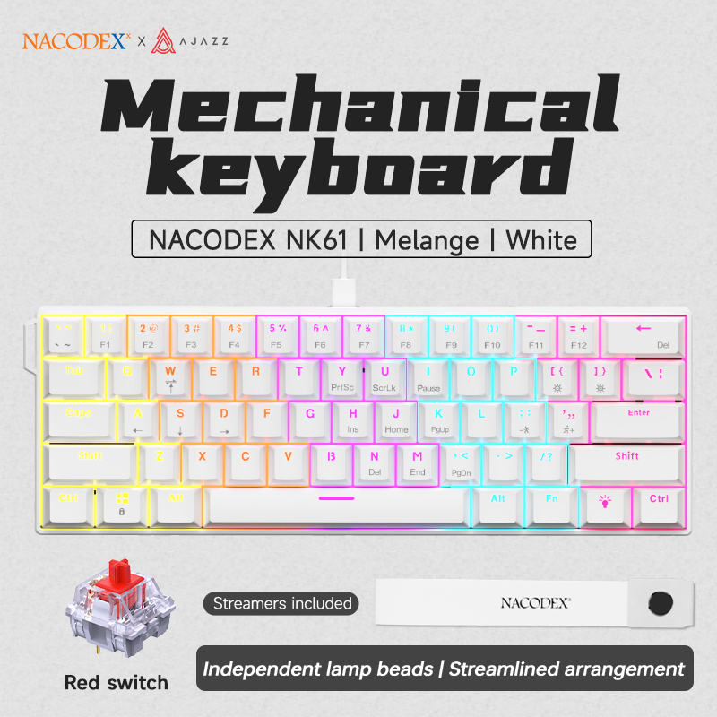 AJAZZ NK61: bedraad mechanisch - Gaming Keyboard Hot Swappable recensie en prijs