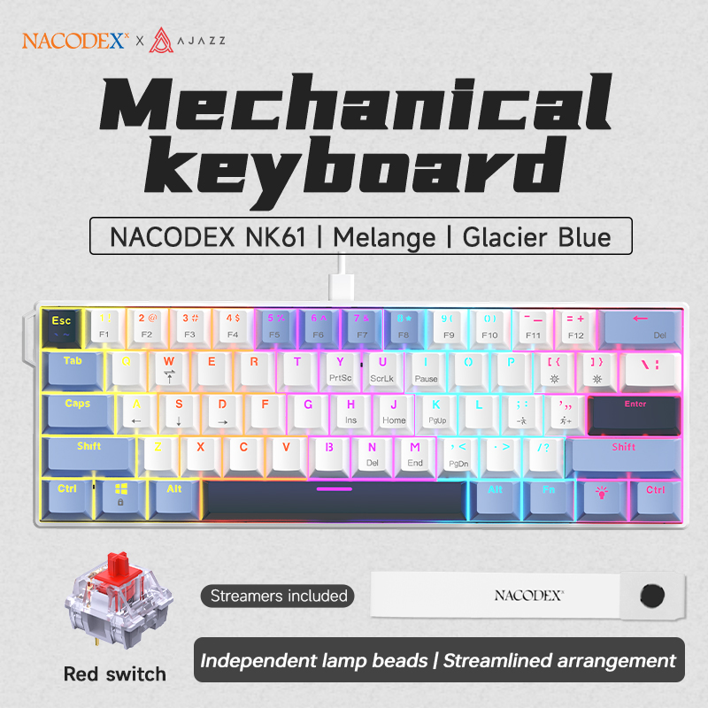 AJAZZ NK61: bedraad mechanisch - Gaming Keyboard Hot Swappable recensie en prijs