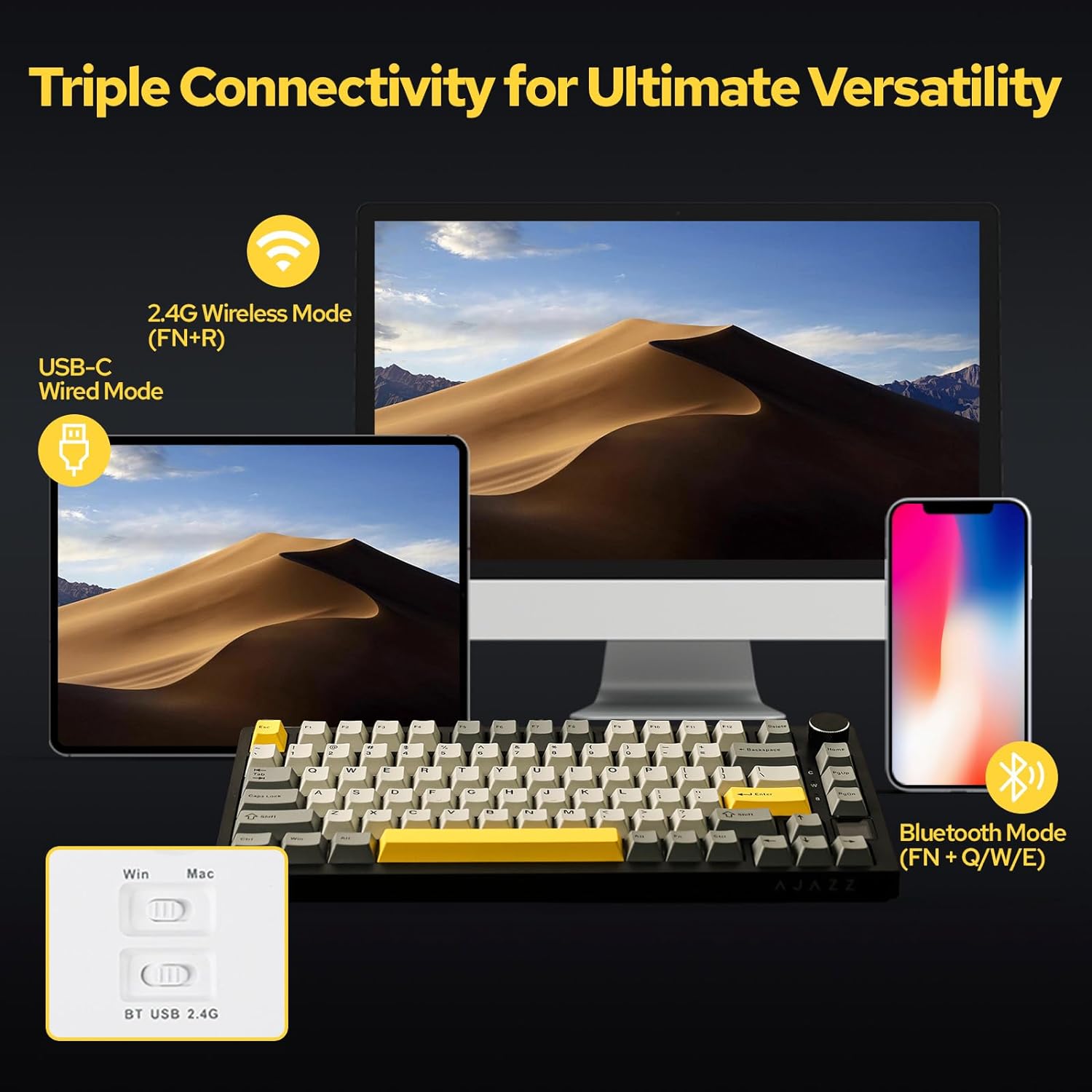 AJAZZ AK820/Pro Draadloos mech - Gaming Keyboard Hot Swappable recensie en prijs